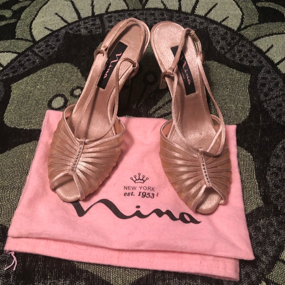 Gold Nina heels